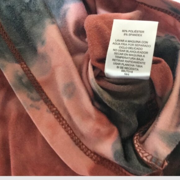 Derek Heart Women Siz M Athleisure Hoodie Sweatshirt Top Pull-On Gray Peach Rose - Picture 4 of 5